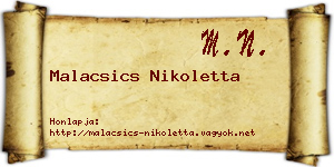 Malacsics Nikoletta névjegykártya